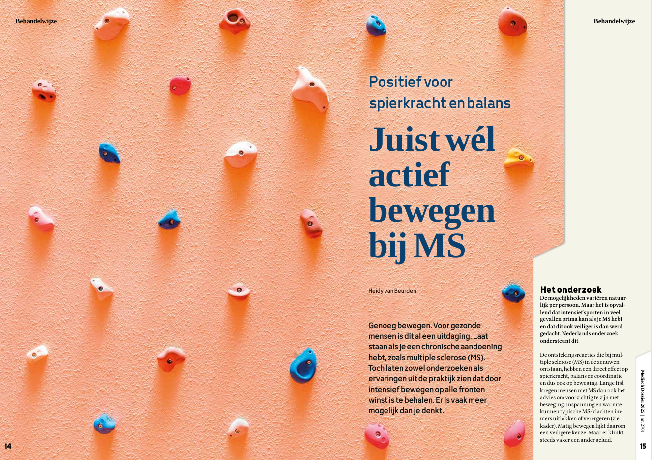 Artikel Medisch Dosier, Juist wél actief bewegen bij MS